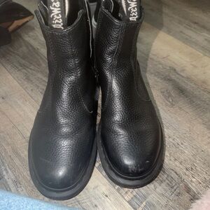 Dr. Martens Black Textured Leather Boots